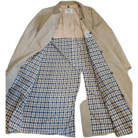 Vintage 80’s Aquascutum Trench Coat Overcoat Mens Aqua 5 XXL Punk Blokecore Vtg - Picture 2 of 16
